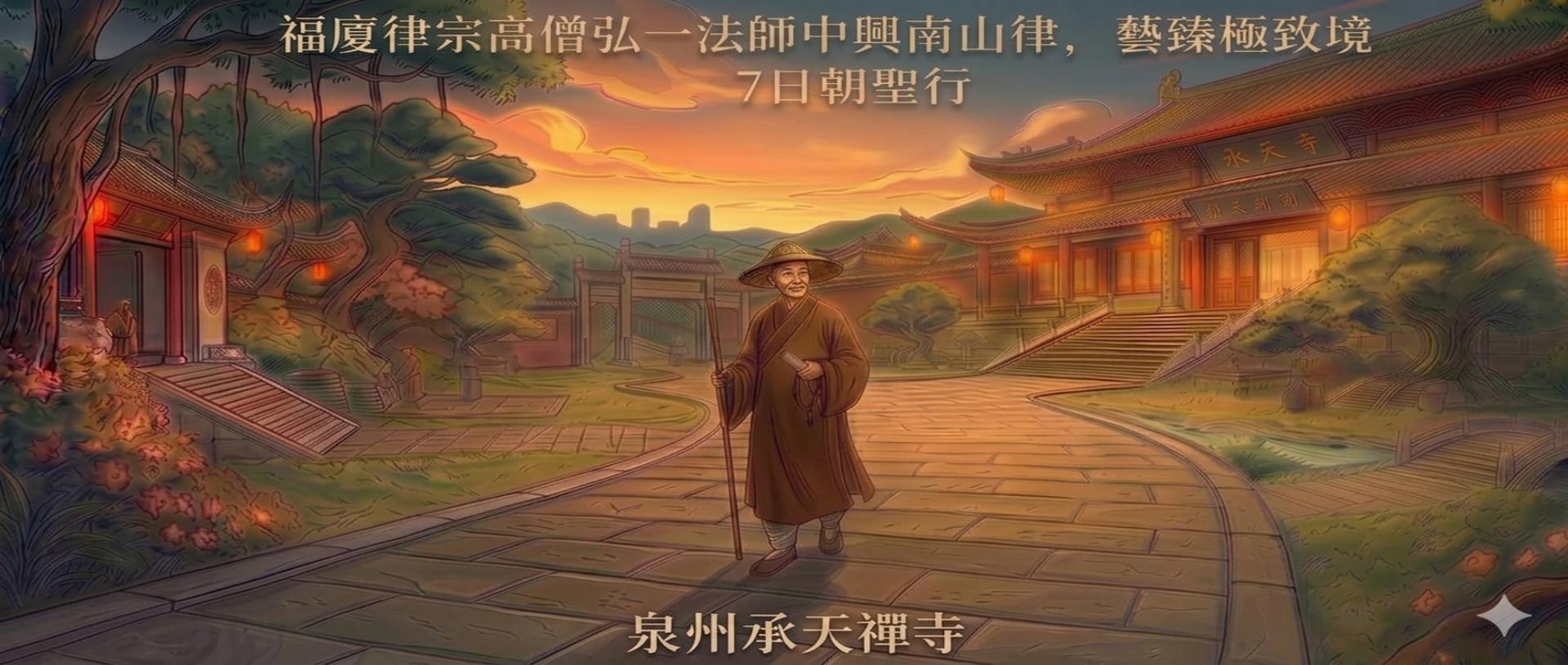 我行我素素食旅遊~福廈律宗高僧弘一法師中興南山律，藝臻極致境7日朝聖行
